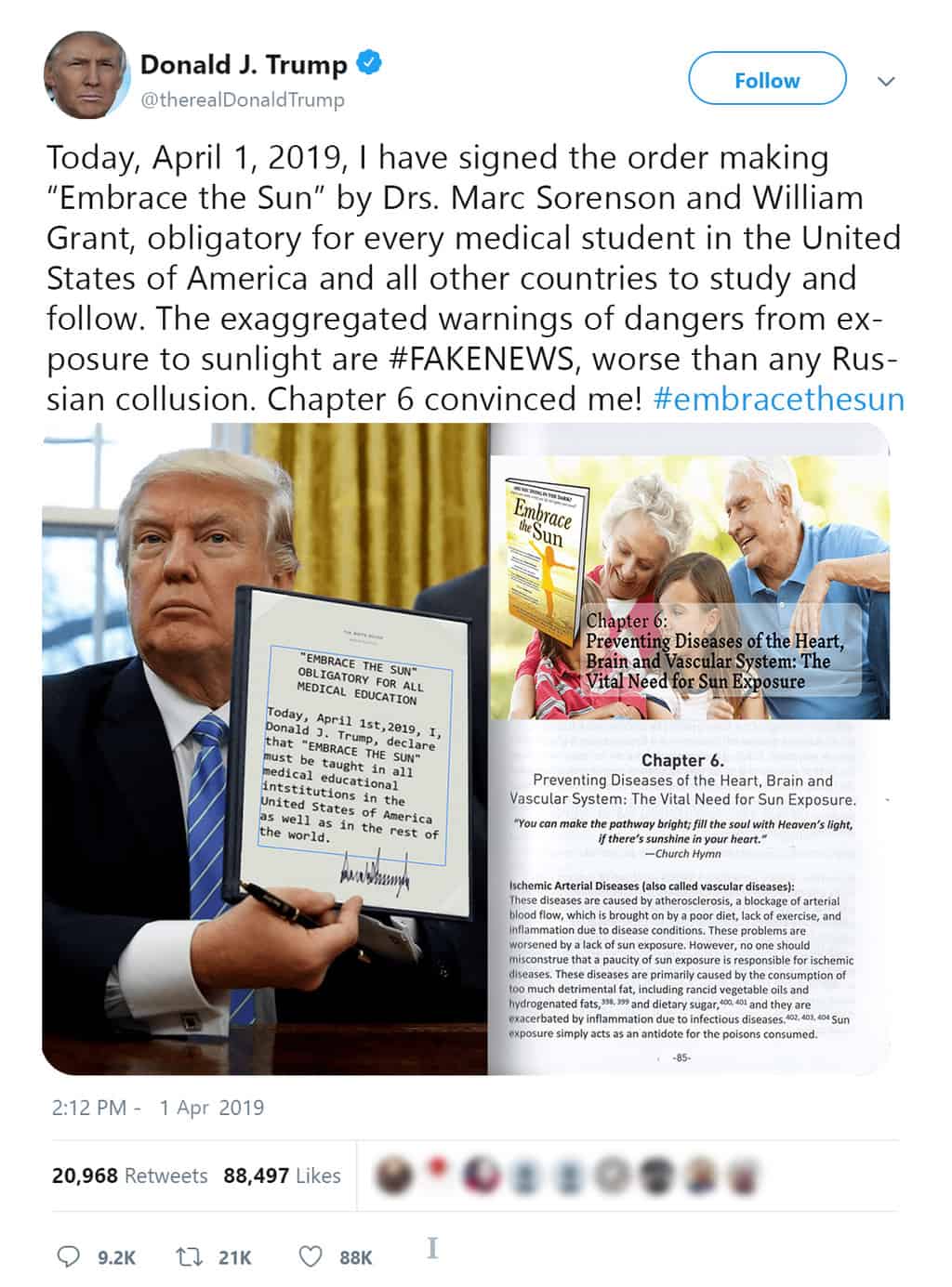 Trump: "Embrace the Sun!"